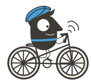 Designelement der Europäischen Mobilitätswoche (Biker)